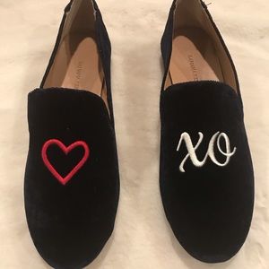 Banana Republic Blue Velvet Smoking Slippers